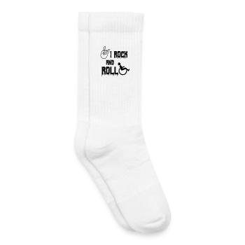 I'm rocking and rolling in my wheelchair, roller, music # - Kids Tennis Socks - white - Right