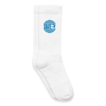 Circular Retro Blue Skating - Kids Tennis Socks - white - Right