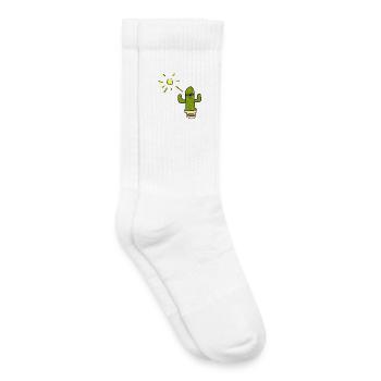 Kaktus mit Sonnenlächeln - Kinder Tennissocken - Weiß - Rechts