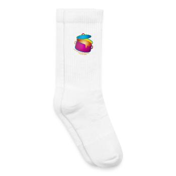 knallig bunter Kochtopf mit Deckel - Kinder Tennissocken - Weiß - Rechts
