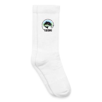 Vacances de pêche en Finlande - Chaussettes de tennis bio enfant - blanc - Droite