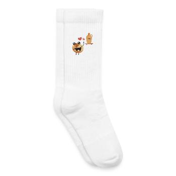 Les crêpes aiment le miel - Chaussettes de tennis bio enfant - blanc - Droite