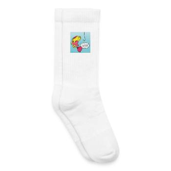 Pop Art Fish Hooked Humor - Kids Tennis Socks - white - Right