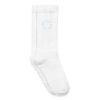 gepunktete Form gekreiselt Polygon Windrad Zahnrad - Kinder Tennissocken - Weiß - Rechts