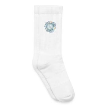 Belle Sirène dans un cadre maritime - Chaussettes de tennis bio enfant - blanc - Droite