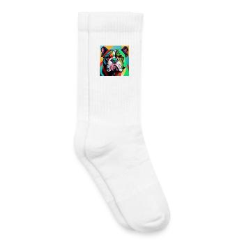 Bouledogue - Chaussettes de tennis bio enfant - blanc - Droite