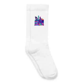 80s Skyline - Kids Tennis Socks - white - Right