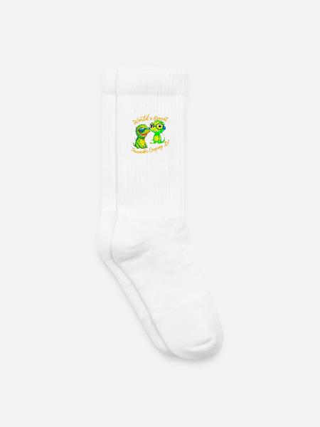 Krokodilbabys stiften Frieden - Kinder Tennissocken - Weiß