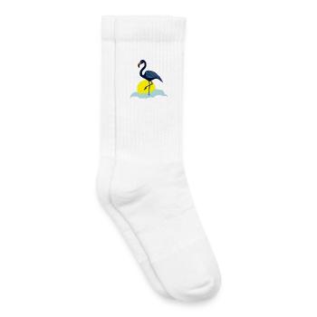 Blauer Flamingo - Kinder Tennissocken - Weiß - Rechts