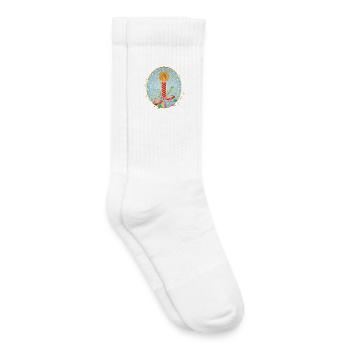 Bougie de Noël rouge pour Noël dans le cadre - Chaussettes de tennis bio enfant - blanc - Droite