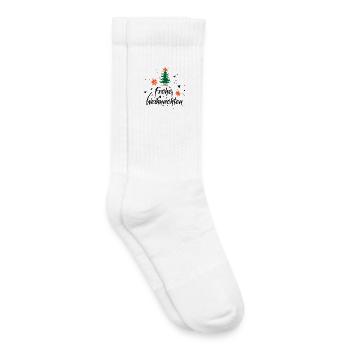 frohe weihnachten xmas Baum Sterne Schnee Symbol - Kinder Tennissocken - Weiß - Rechts