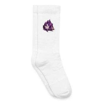 Motif Cristal Améthyste Violet Lumineux - Chaussettes de tennis bio enfant - blanc - Droite