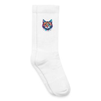 Niedliche Katze - Kinder Tennissocken - Weiß - Rechts