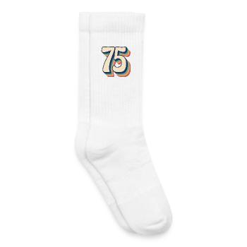 Vintage Retro T-Shirt Number 75 Seventy Five - Kids Tennis Socks - white - Right