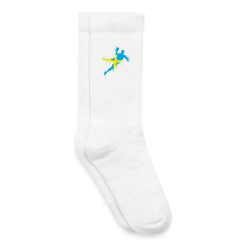Handball Team Schweden Wurf Explosion EM Logo icon - Kinder Tennissocken - Weiß - Rechts