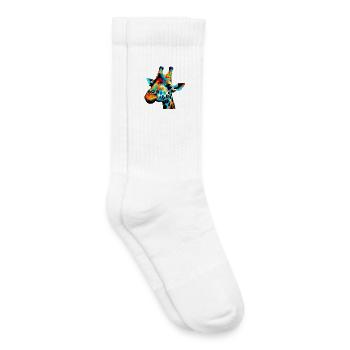 Girafe Pop Art - Chaussettes de tennis bio enfant - blanc - Droite