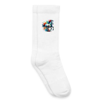 Cheval - Chaussettes de tennis bio enfant - blanc - Droite