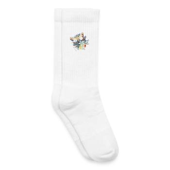seltener Schmetterling mit exotischen Blüten - Kinder Tennissocken - Weiß - Rechts