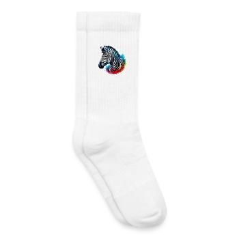 Zèbre - Chaussettes de tennis bio enfant - blanc - Droite