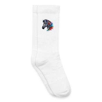 Zèbre - Chaussettes de tennis bio enfant - blanc - Droite