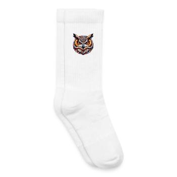 Hibou - Chaussettes de tennis bio enfant - blanc - Droite