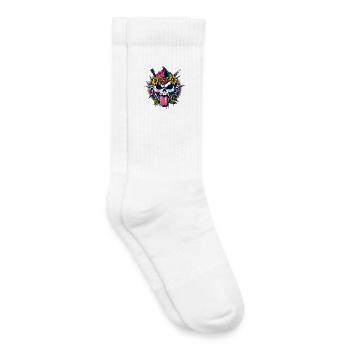 Punk Rock Skull with Guitars & Flowers - Kids Tennis Socks - white - Right