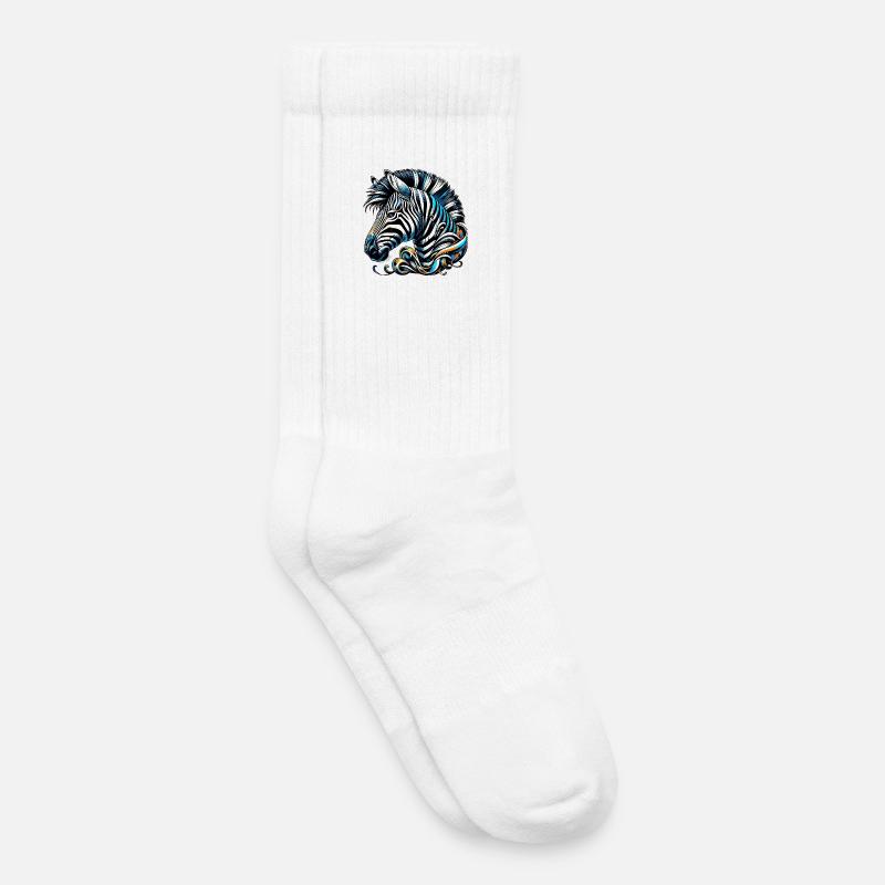 Zebra - Kinder Tennissocken - Weiß