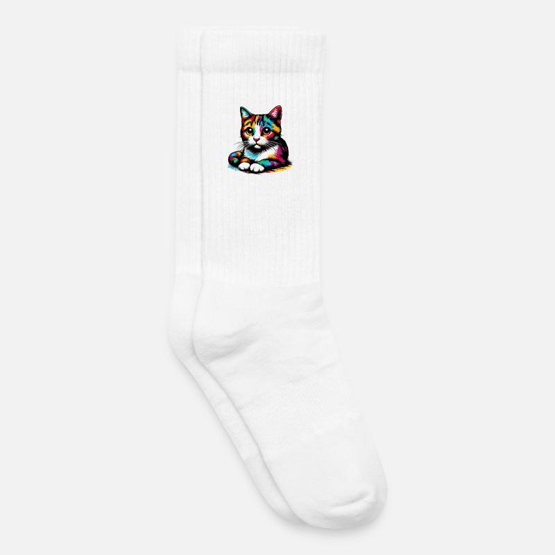 Katze - Kinder Tennissocken - Weiß