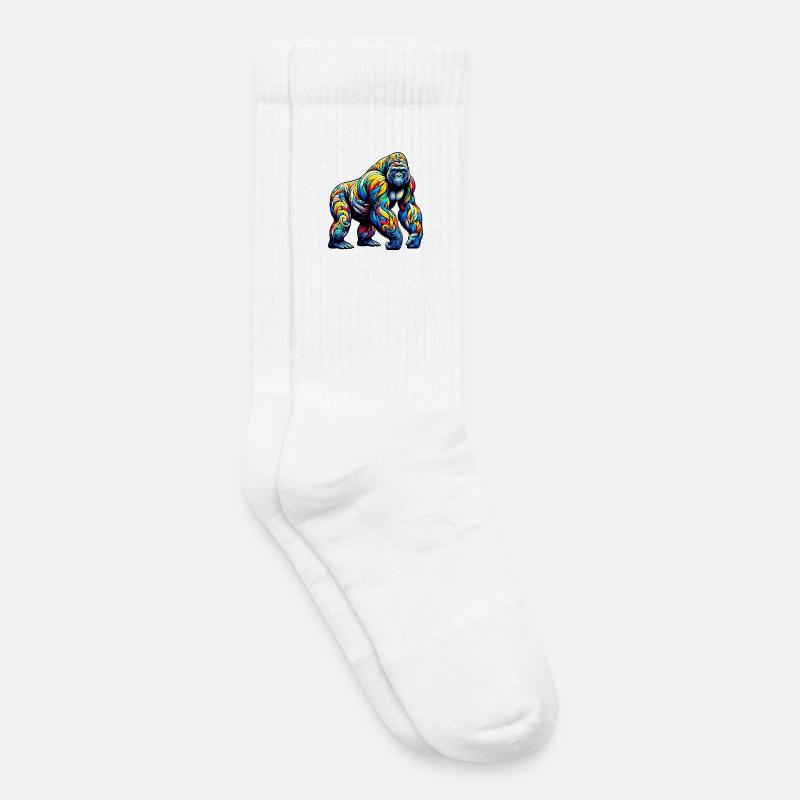 Gorilla - Kinder Tennissocken - Weiß