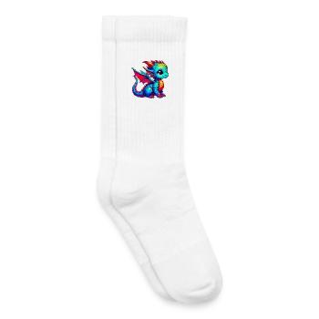 Drache - Kinder Tennissocken - Weiß - Rechts