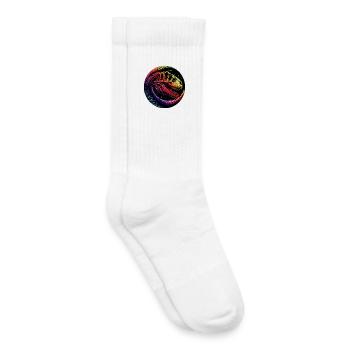 colorful dinosaur skeleton for dinosaur fans - Kids Tennis Socks - white - Right