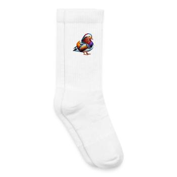 Canard mandarin - Chaussettes de tennis bio enfant - blanc - Droite