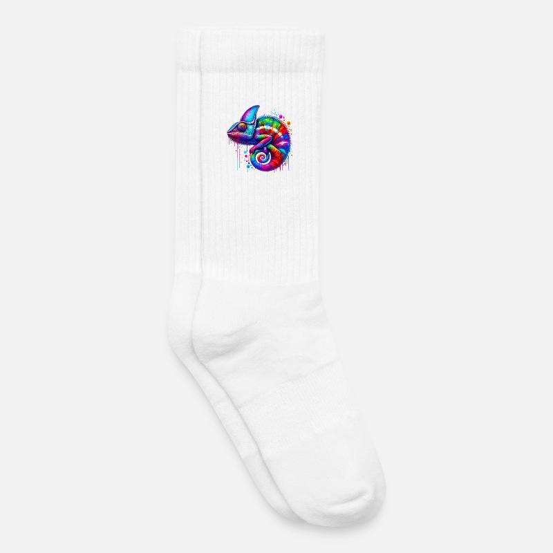 Chamäleon - Kinder Tennissocken - Weiß