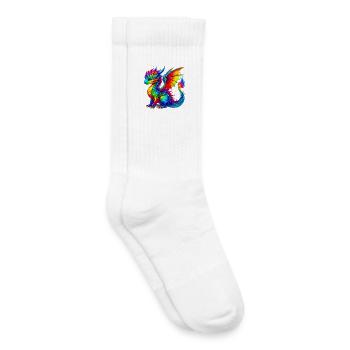 Drache - Kinder Tennissocken - Weiß - Rechts