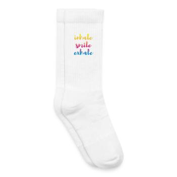 inhale exhale Yoga Verlauf Meditation farbenfroh - Kinder Tennissocken - Weiß - Rechts