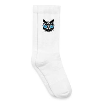 Katze mit Brille - Kinder Tennissocken - Weiß - Rechts