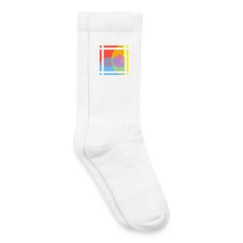 Geometrische Farbenspiele  - Kinder Tennissocken - Weiß - Rechts