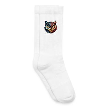 Hibou - Chaussettes de tennis bio enfant - blanc - Droite