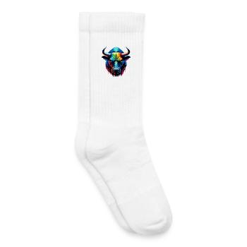 Taureau - Chaussettes de tennis bio enfant - blanc - Droite