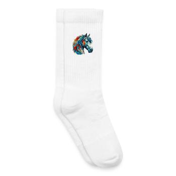 Cheval - Chaussettes de tennis bio enfant - blanc - Droite