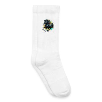 Cheval - Chaussettes de tennis bio enfant - blanc - Droite