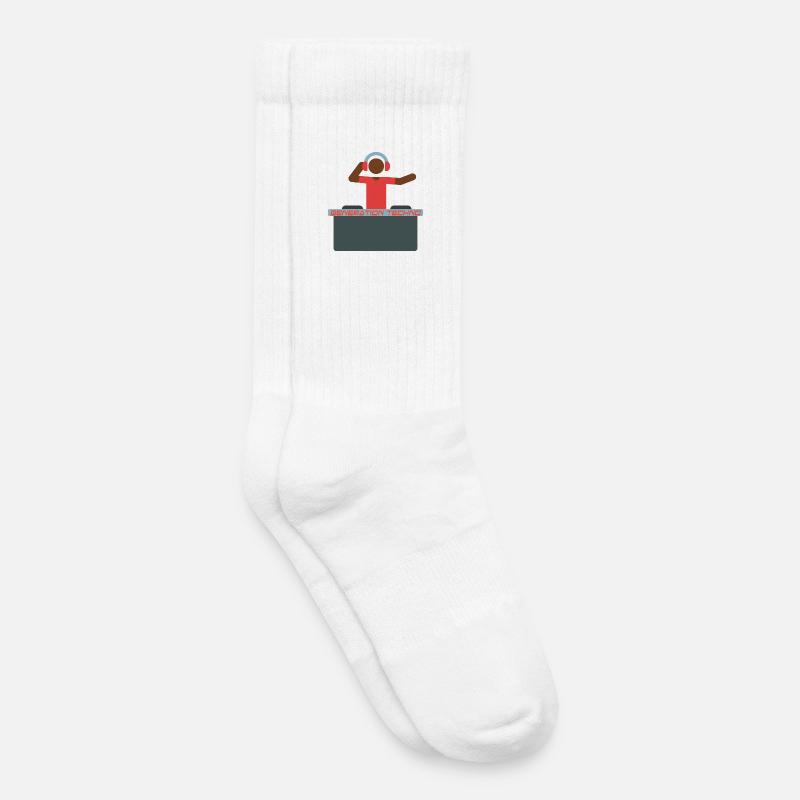 Generator Techno DJ Design - Kinder Tennissocken - Weiß