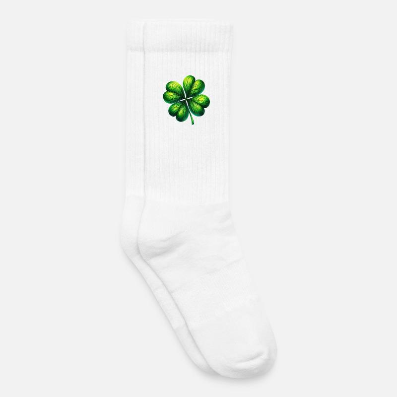 Vierblättriges Kleeblatt - Kinder Tennissocken - Weiß
