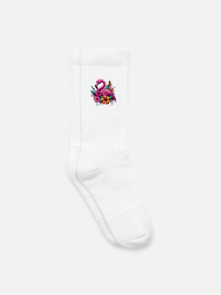 Flamingo - Kinder Tennissocken - Weiß