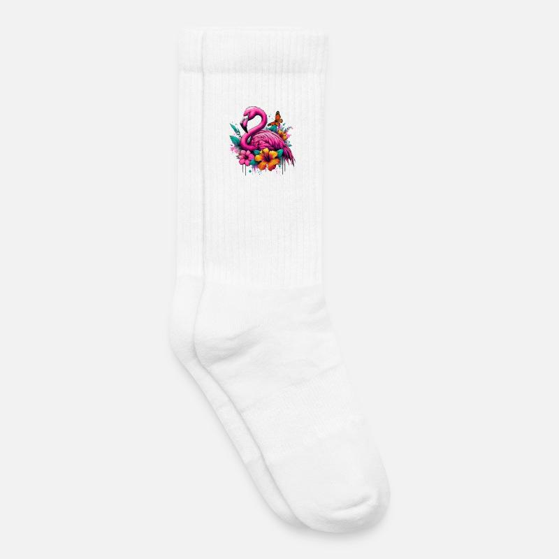 Flamingo - Kinder Tennissocken - Weiß