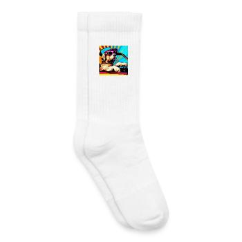 Chien - Chaussettes de tennis bio enfant - blanc - Droite