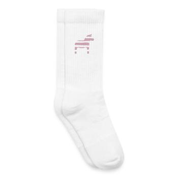 Dala Cheval Rayure Rose Fille Décoration Scandinave - Chaussettes de tennis bio enfant - blanc - Droite