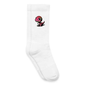 Dinosaure - Chaussettes de tennis bio enfant - blanc - Droite