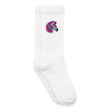 Zèbre - Chaussettes de tennis bio enfant - blanc - Droite