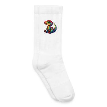 Dinosaur - Kids Tennis Socks - white - Right